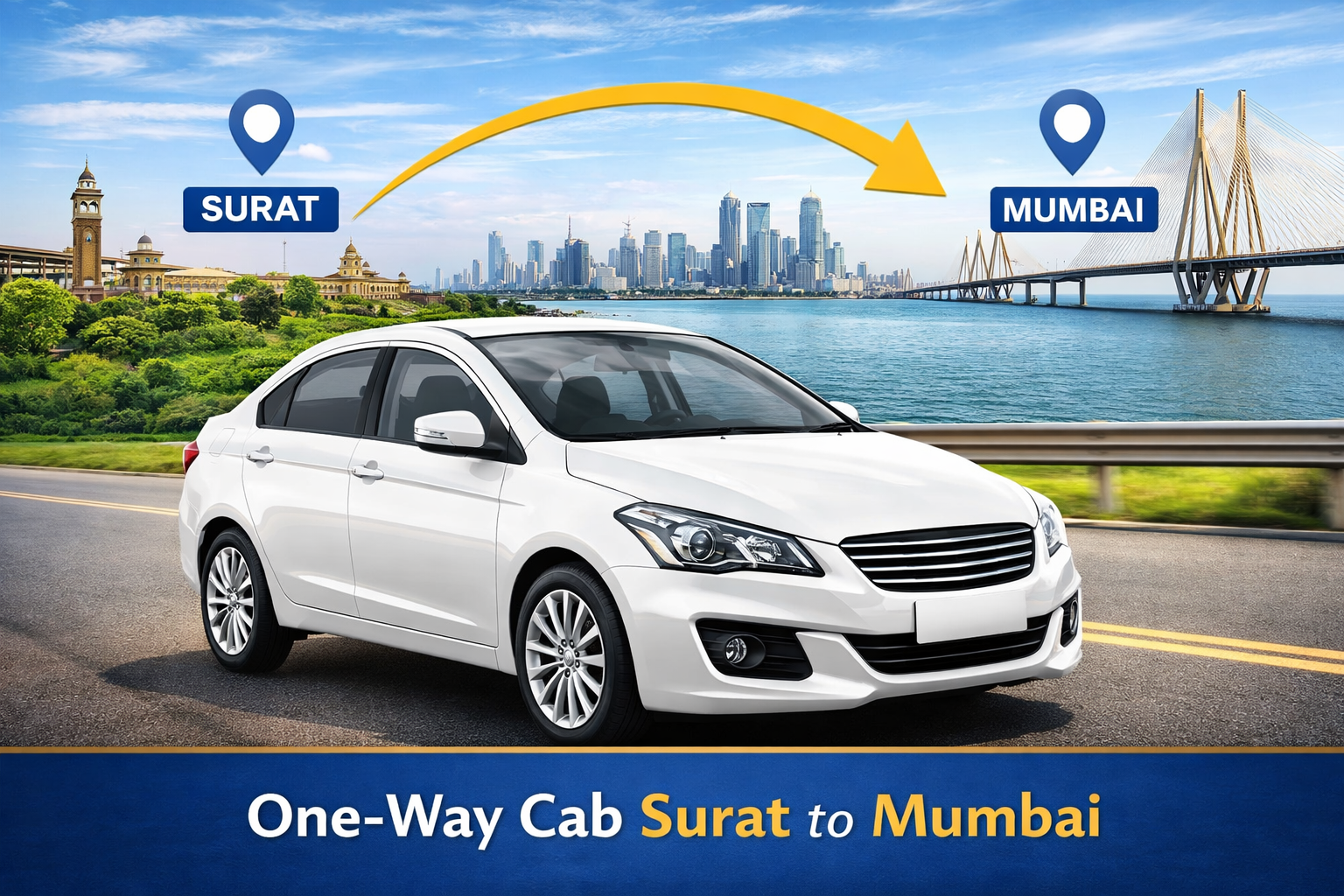 Which Is the Best One Way Cab Surat to Mumbai Service Provider