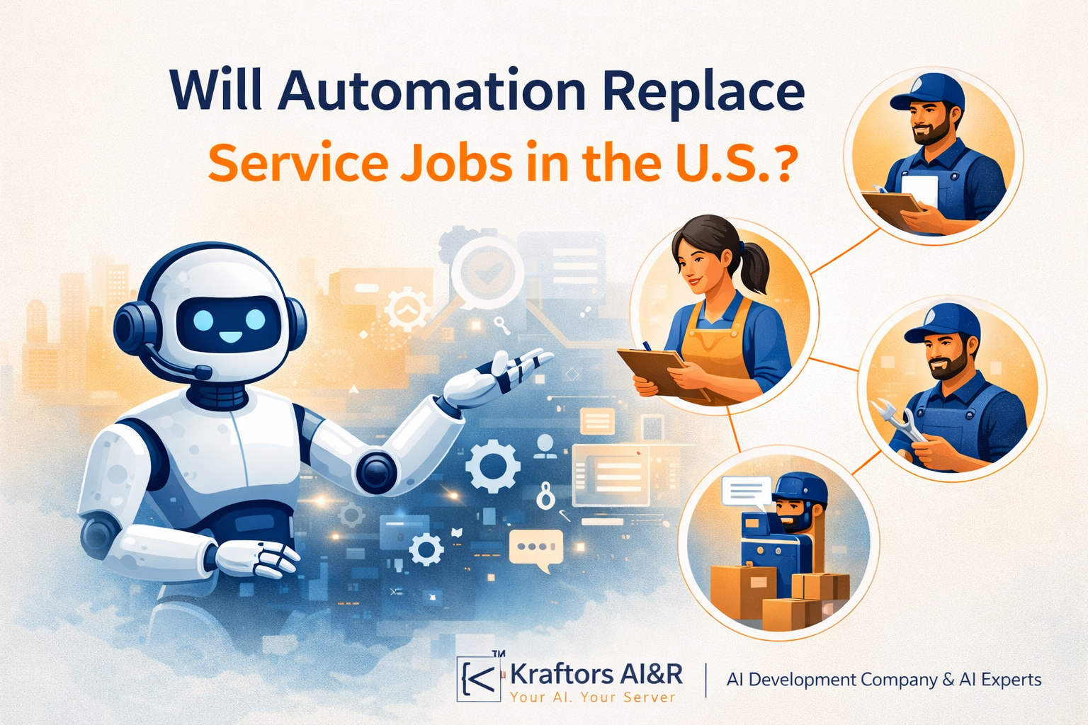 Will Automation Replace Service Jobs in the U.S.? The Role of AI Development Company & AI Experts