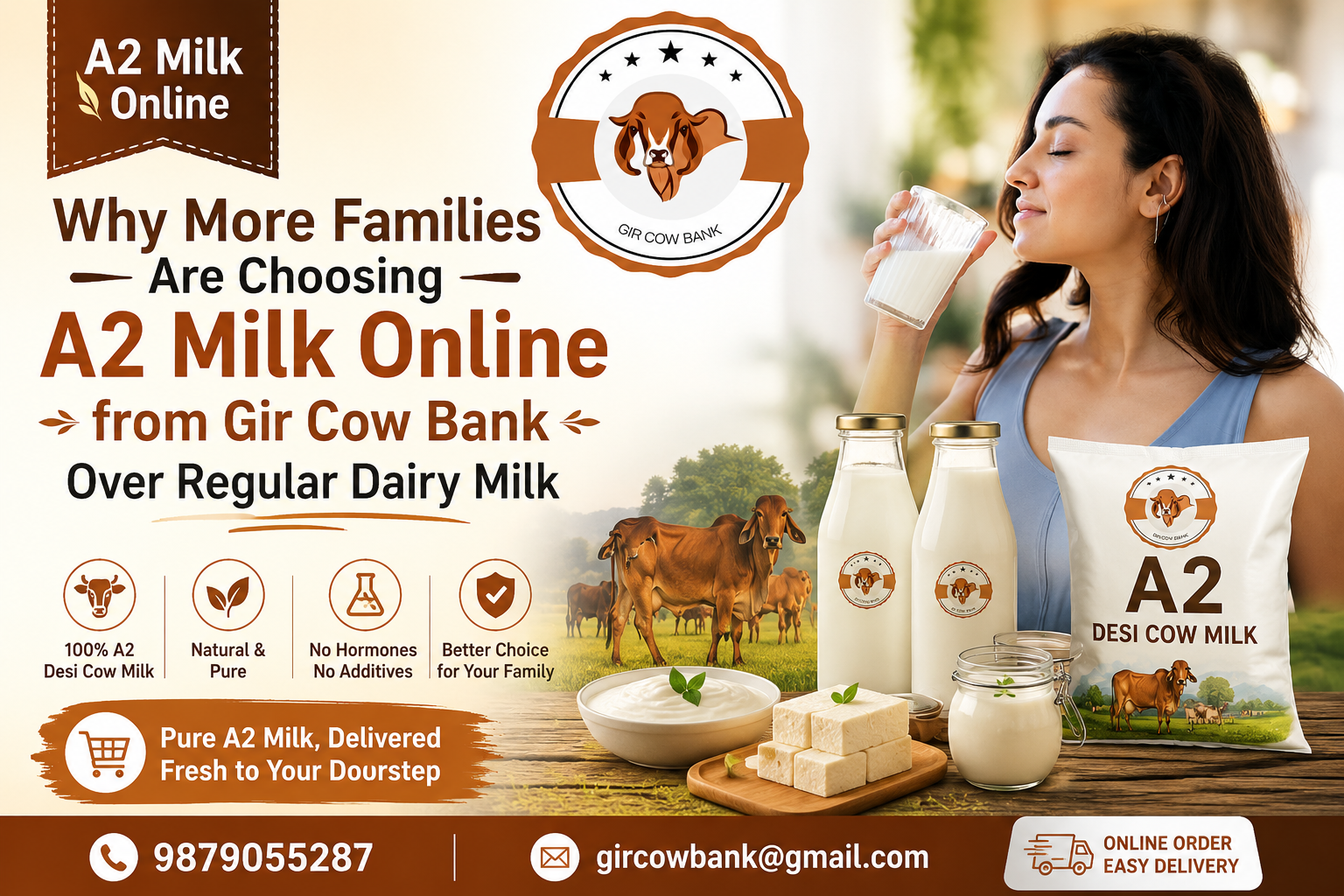 Why More Families Are Choosing A2 Milk Online from Gir Cow Bank Over Regular Dairy Milk
