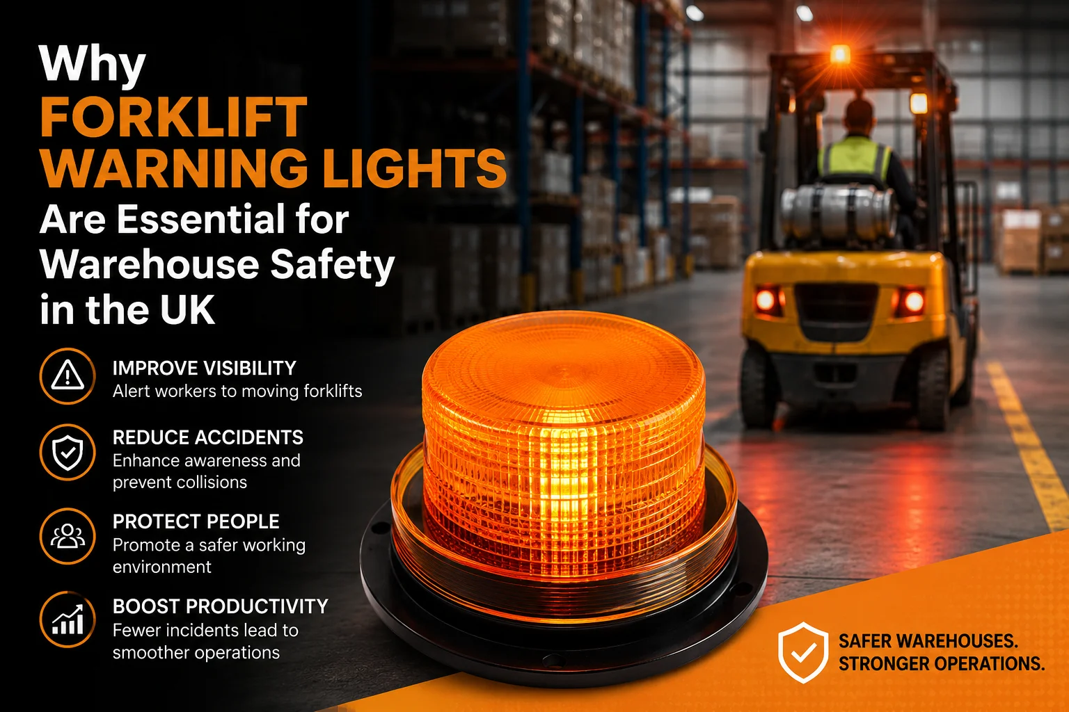 Why Forklift Warning Lights Are Essential for Warehouse Safety in the UK