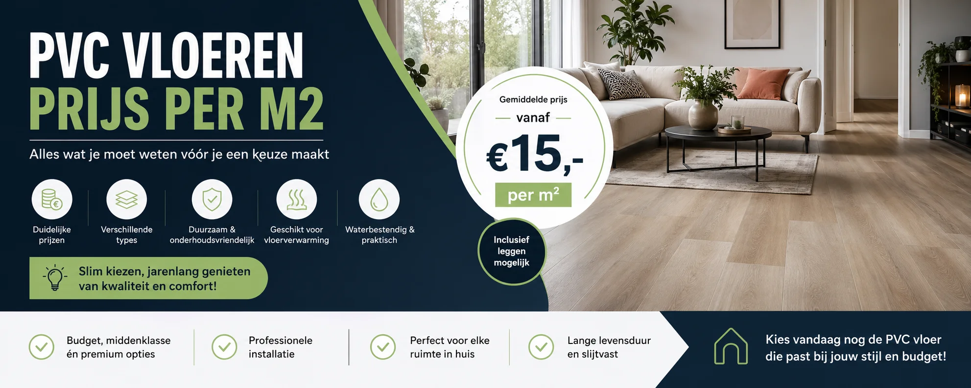 PVC vloeren prijs per m2: alles wat je moet weten vóór je een keuze ma