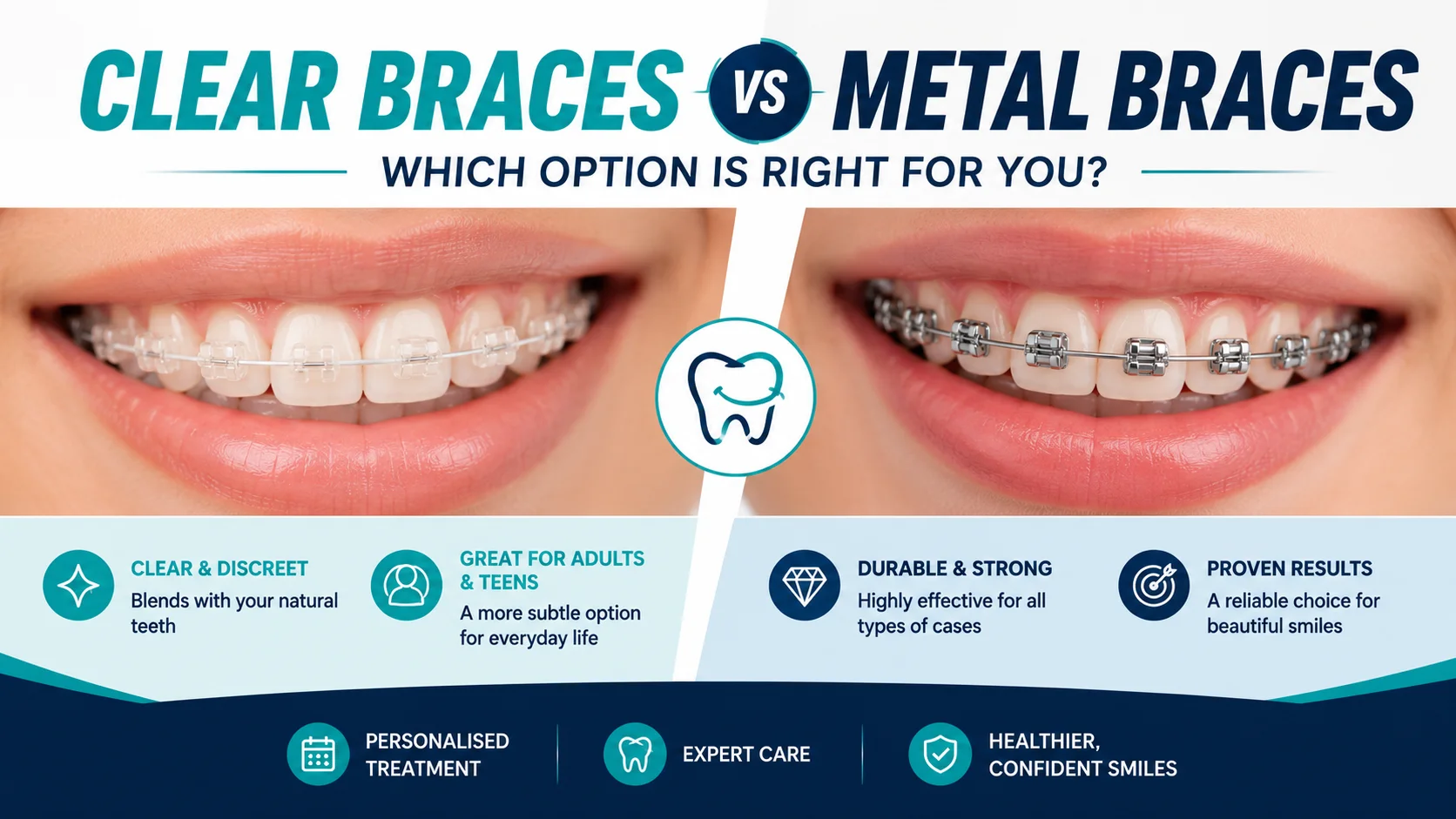 Clear Braces vs Metal Braces: Which Option Is Right for You?