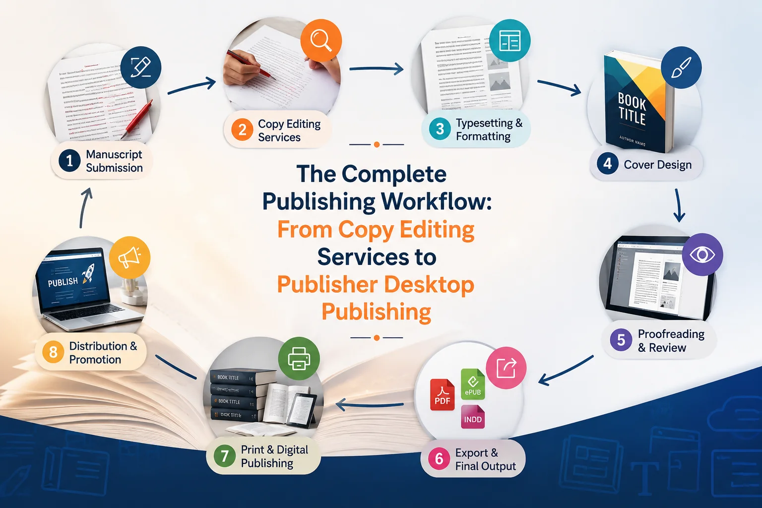 The Complete Publishing Workflow: From Copy Editing Services to Publisher Desktop Publishing