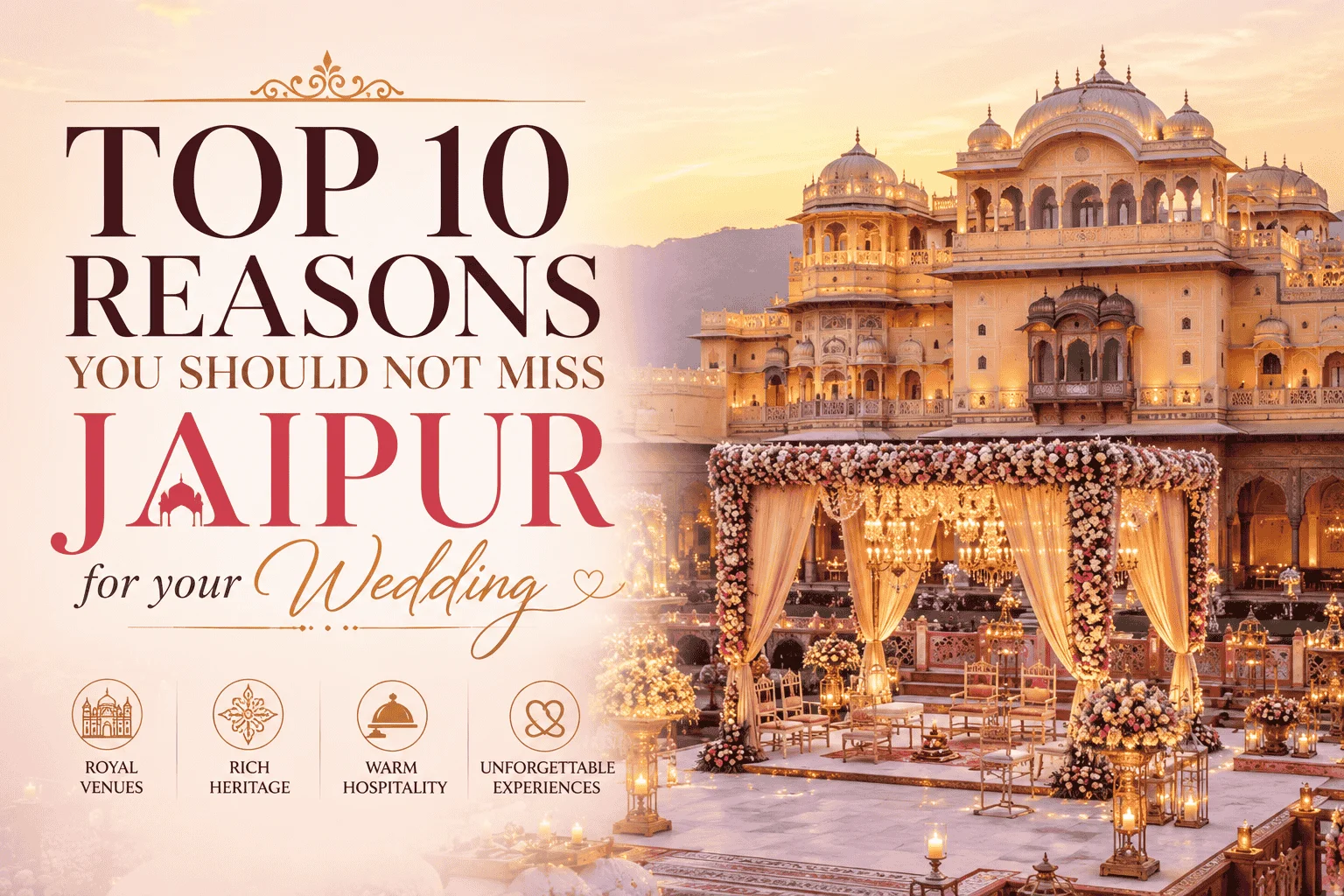 Top 10 Reasons You Should Not Miss Jaipur for your Wedding