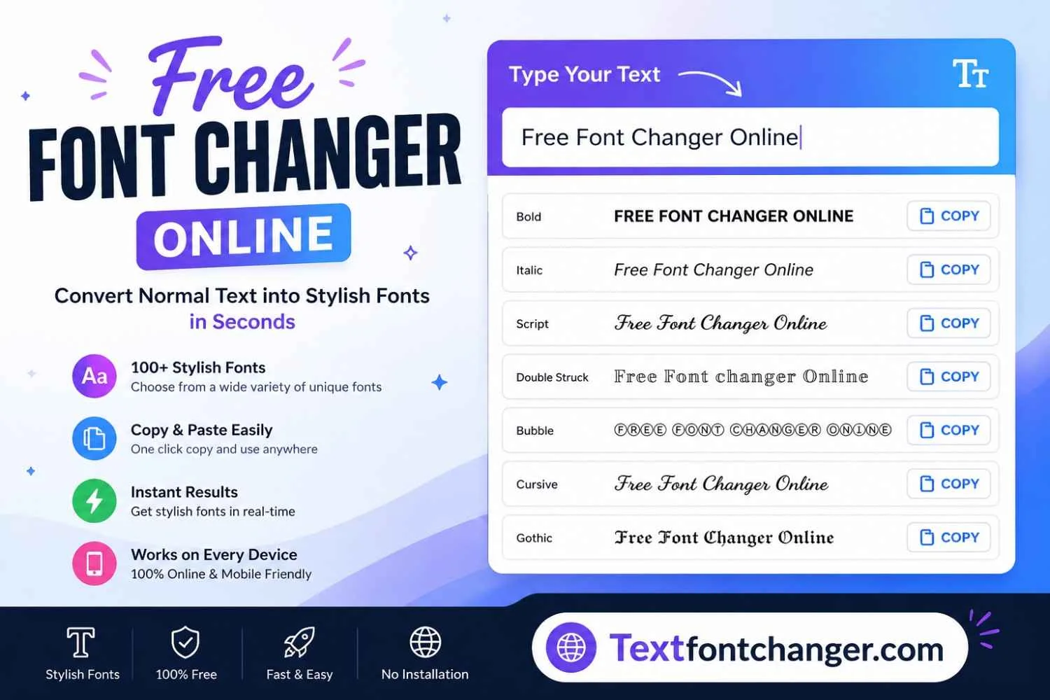 Free Font Changer Online: Instantly Convert Text into Stylish Fonts