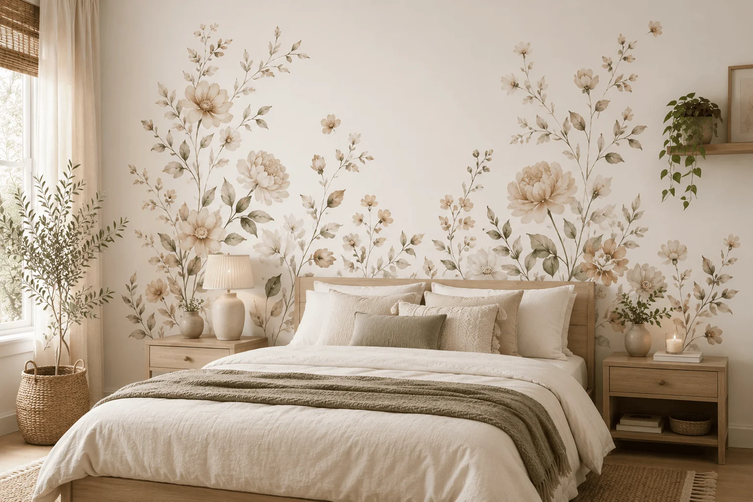 Refresh Your Home with Floral Wall Decals and Retro Patterned Wallpaper