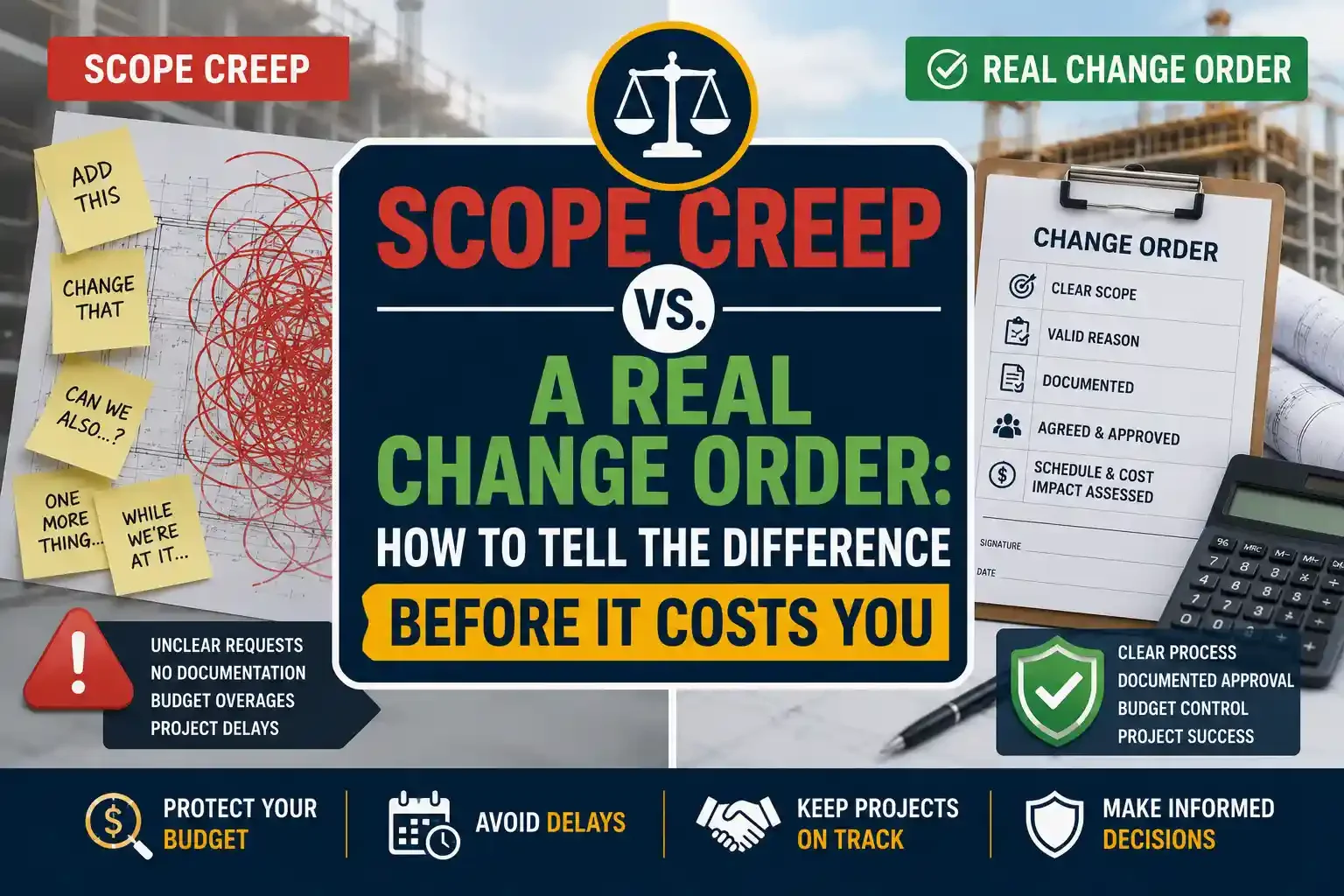 Scope Creep vs. a Real Change Order: How to Tell the Difference Before It Costs You