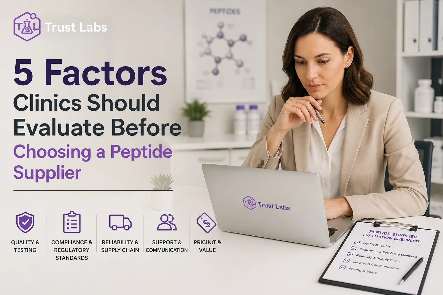 5 Factors Clinics Should Evaluate Before Choosing a Peptide Supplier