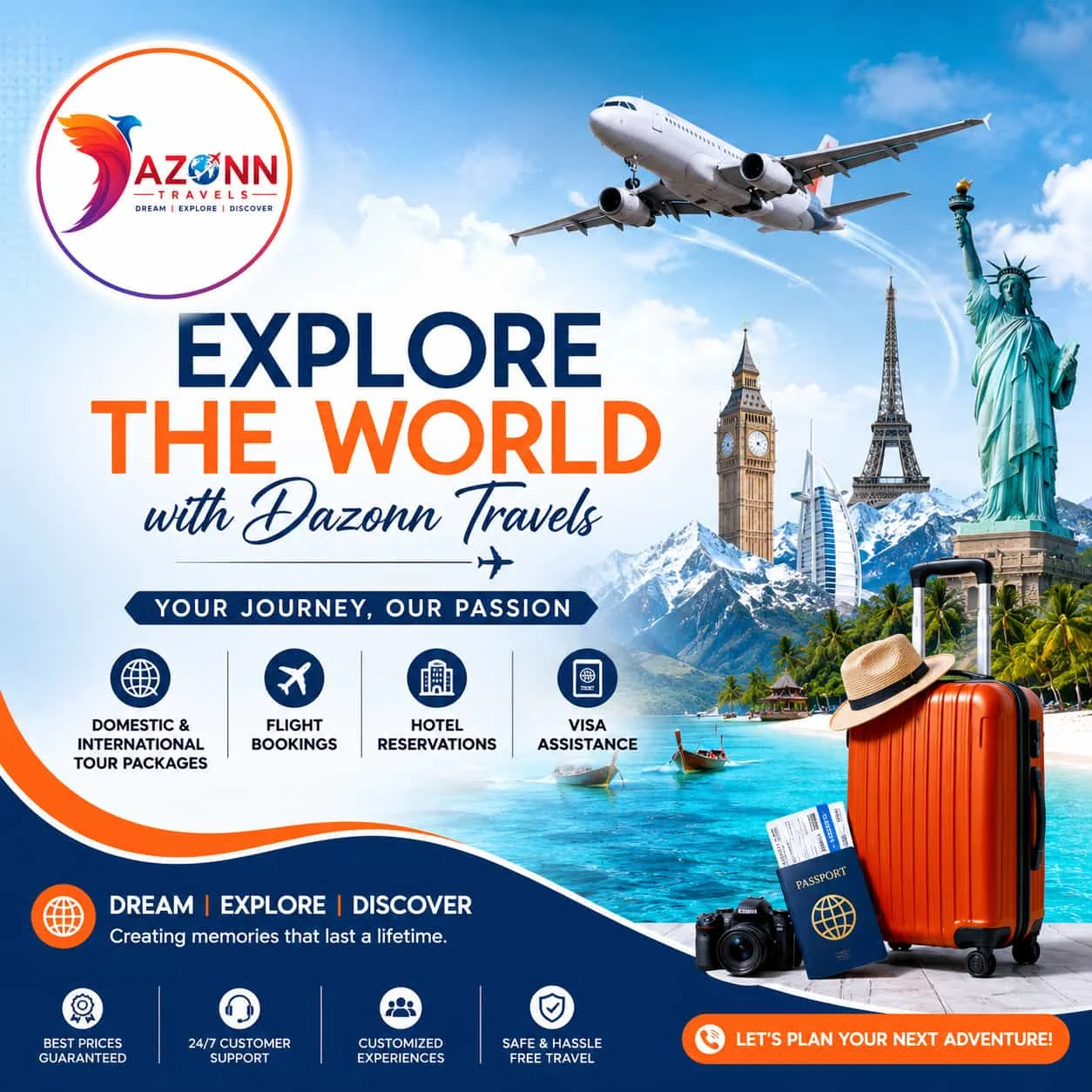 Dazonn Travels – Your Reliable Partner for Unforgettable Domestic and International Holidays