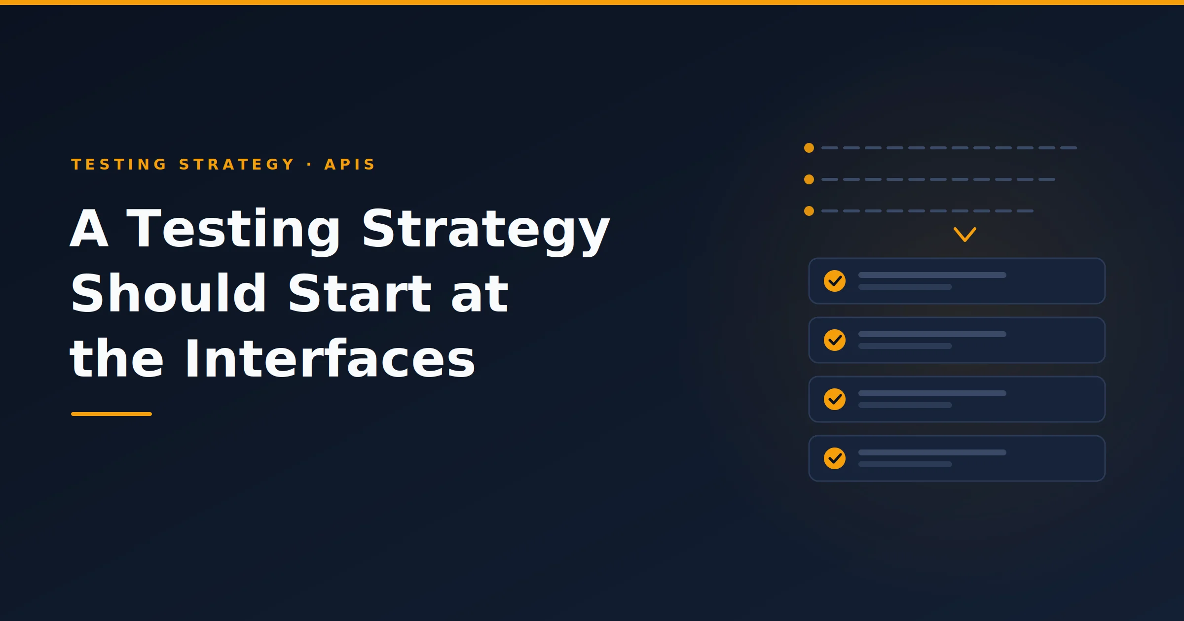 A Testing Strategy Should Start at the Interfaces