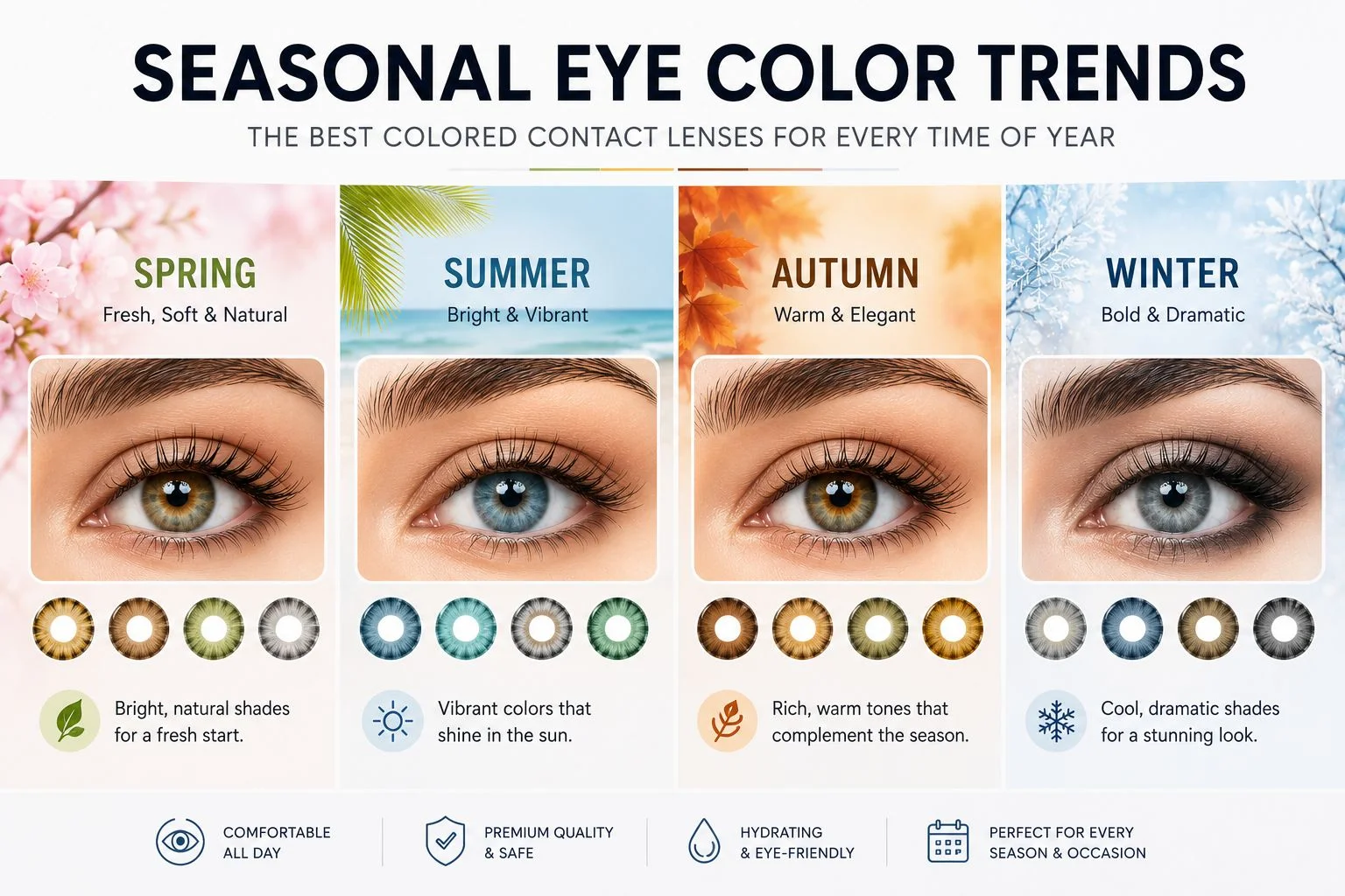 Seasonal Eye Color Trends: The Best Colored Contact Lenses for Every Time of Year