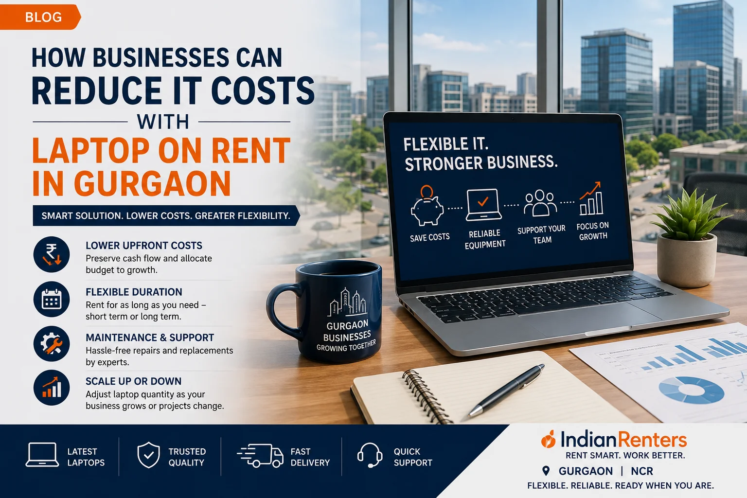 How Businesses Can Reduce IT Costs with Laptop on Rent in Gurgaon