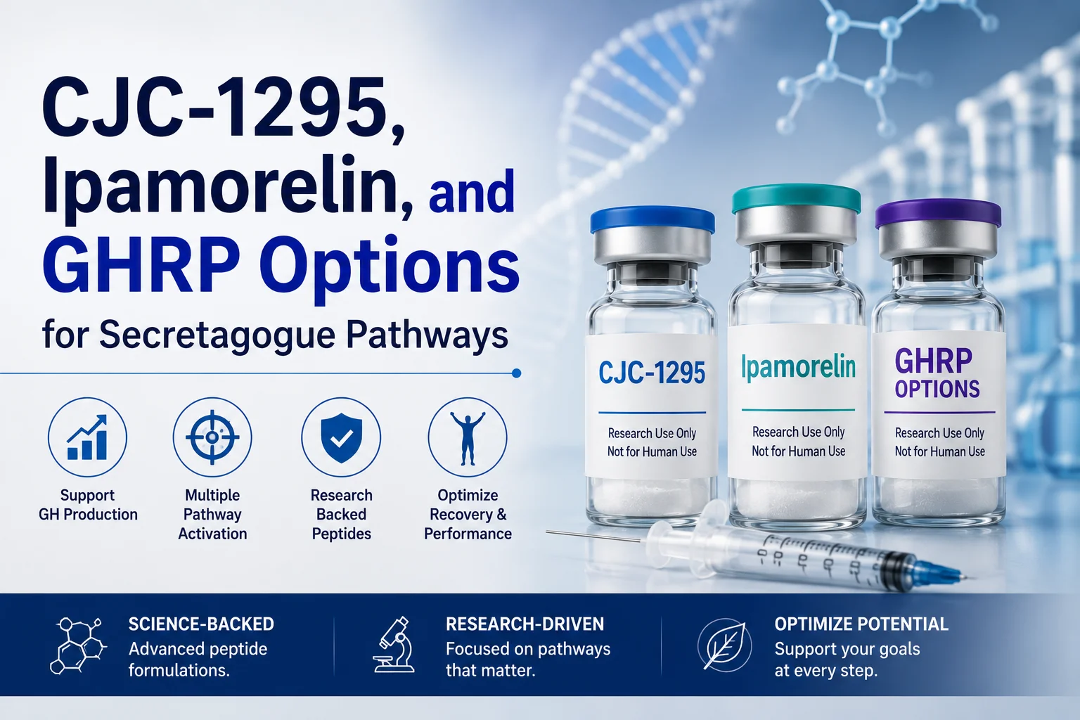 CJC-1295, Ipamorelin, and GHRP Options for Secretagogue Pathways