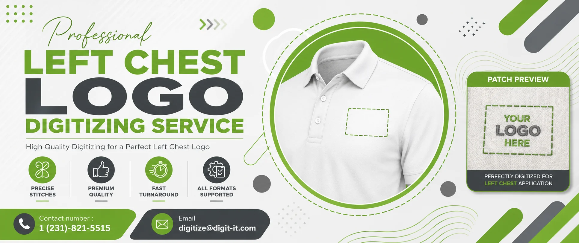 Trusted Left Chest Logo Digitizing Company USA