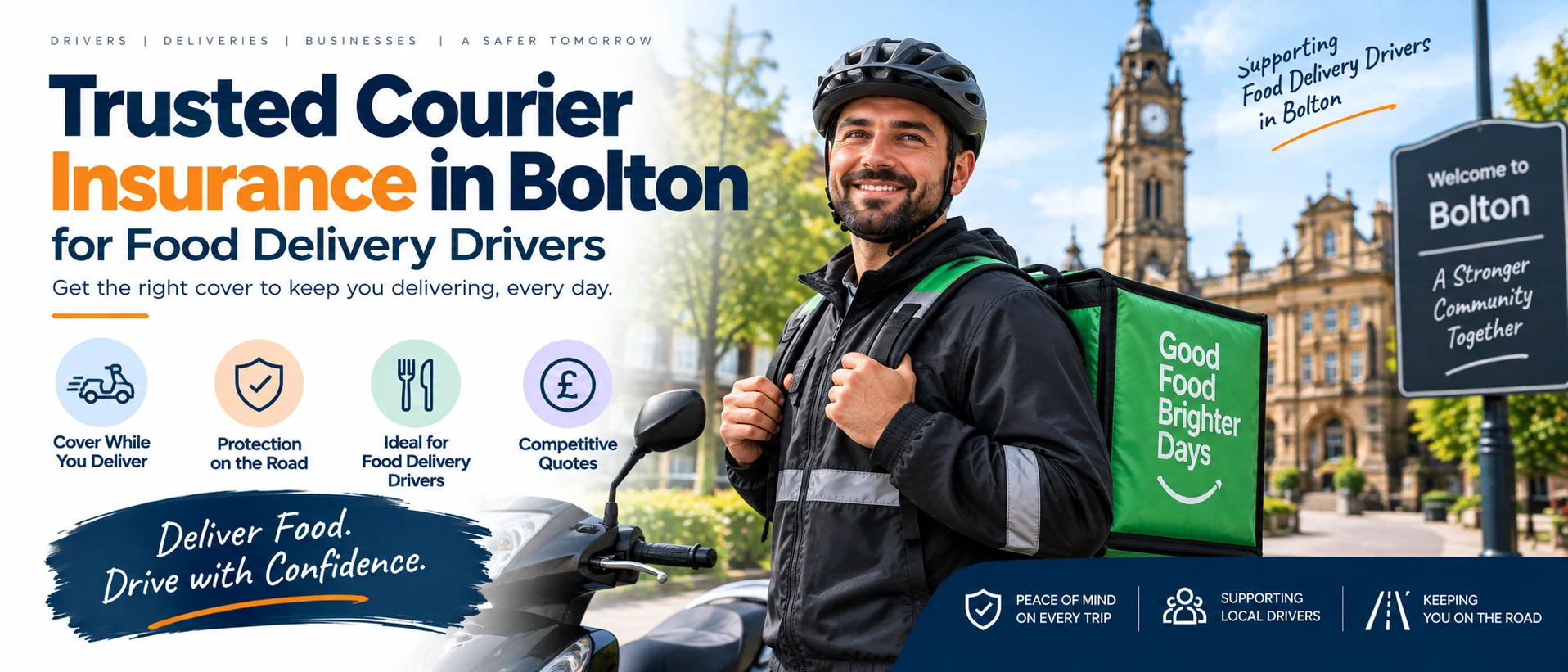 Trusted Courier Insurance in Bolton for Food Delivery Drivers