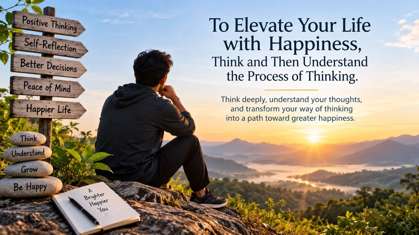 To elevate your life with happiness, think and then understand the process of thinking