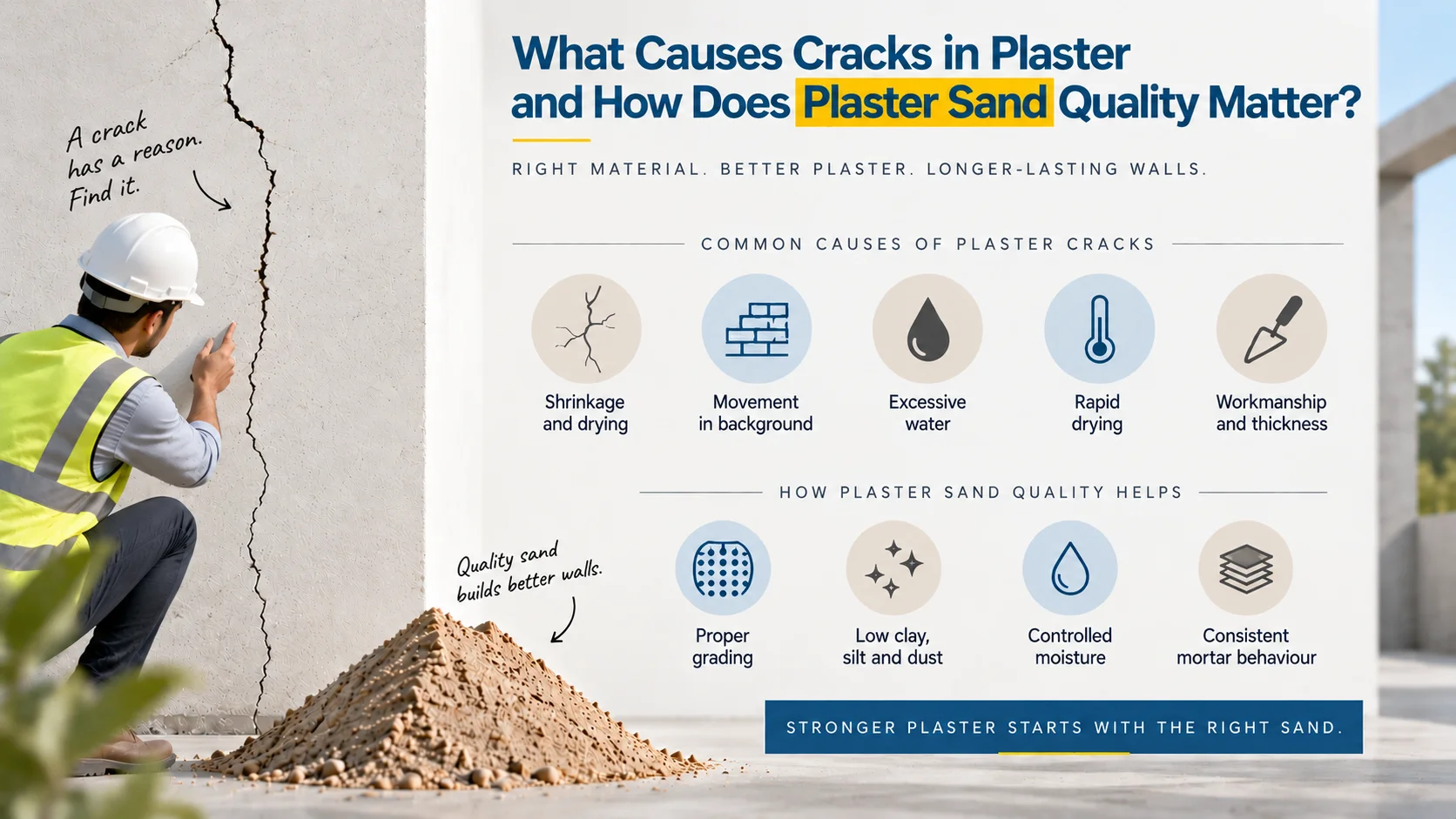 What Causes Cracks in Plaster and How Does Plaster Sand Quality Matter?