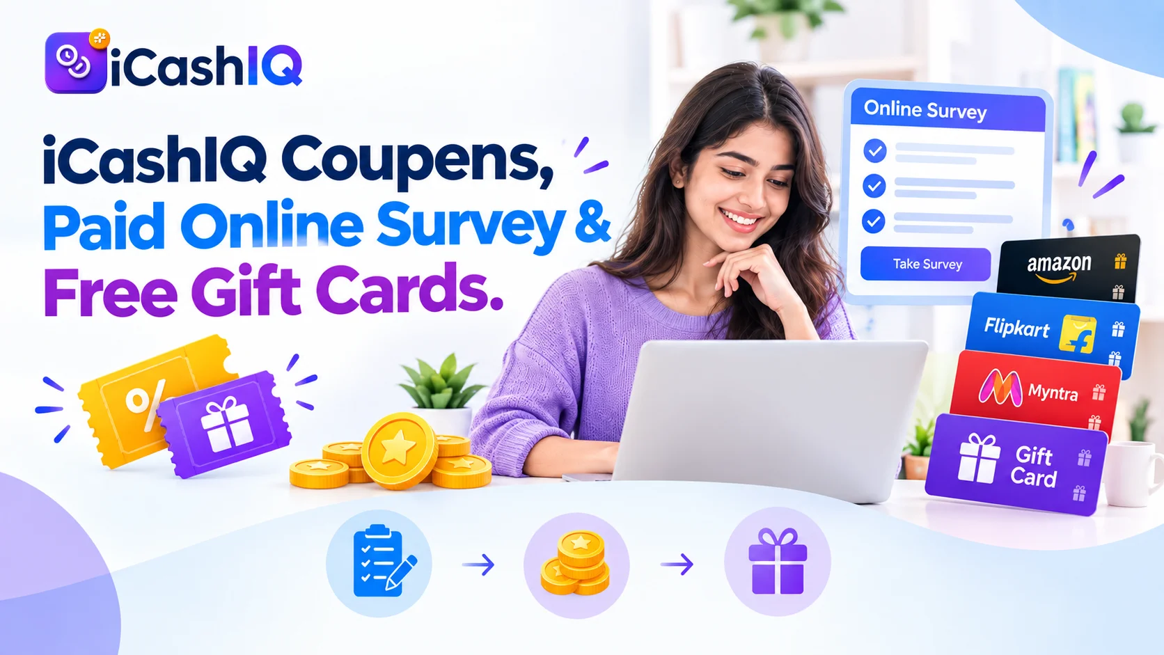 iCashIQ Coupons, Paid Online Surveys & Free Gift Cards