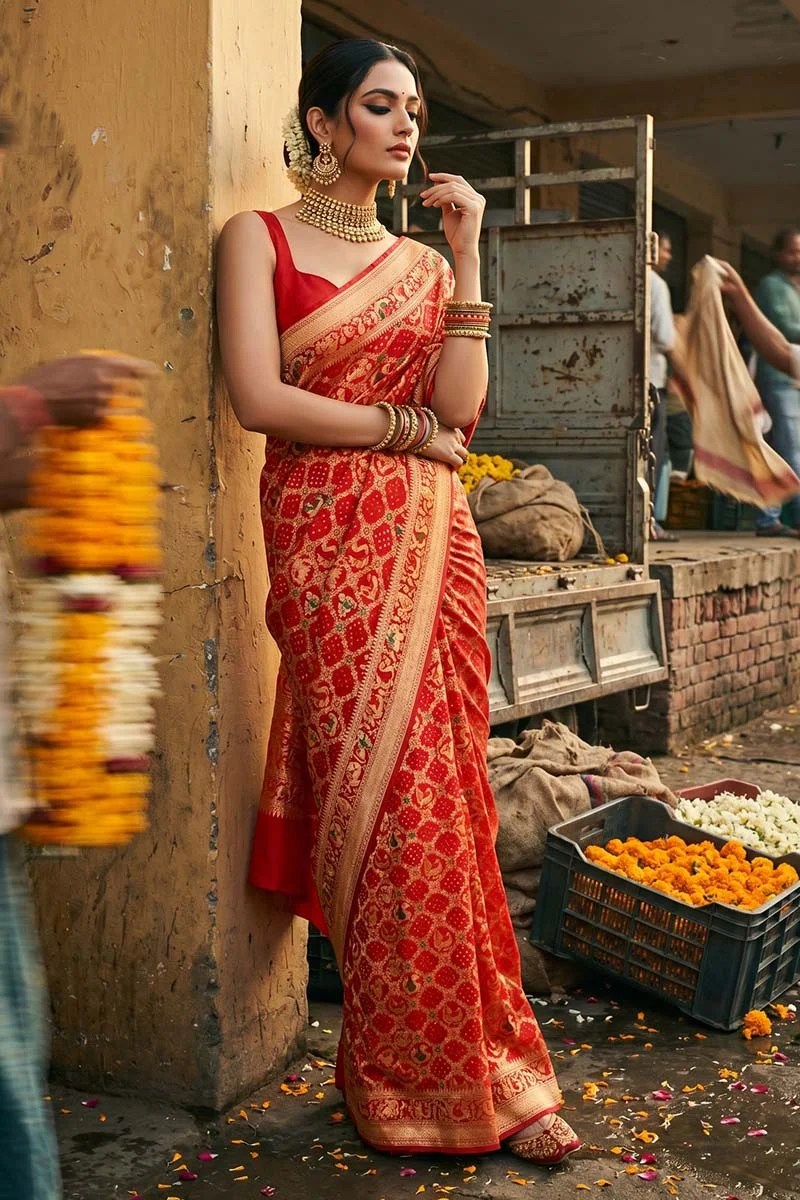 The Timeless Appeal of a Red Banarasi Saree