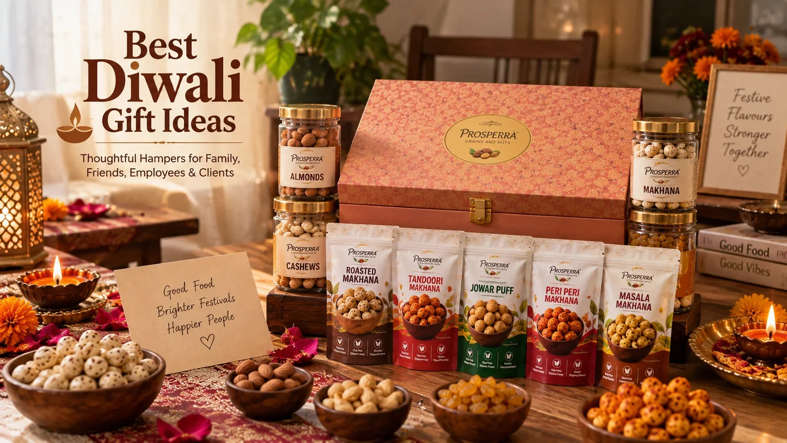 Diwali Gift Hampers: Dry Fruits, Nuts & Makhana (Prosperra Grains & Nuts)