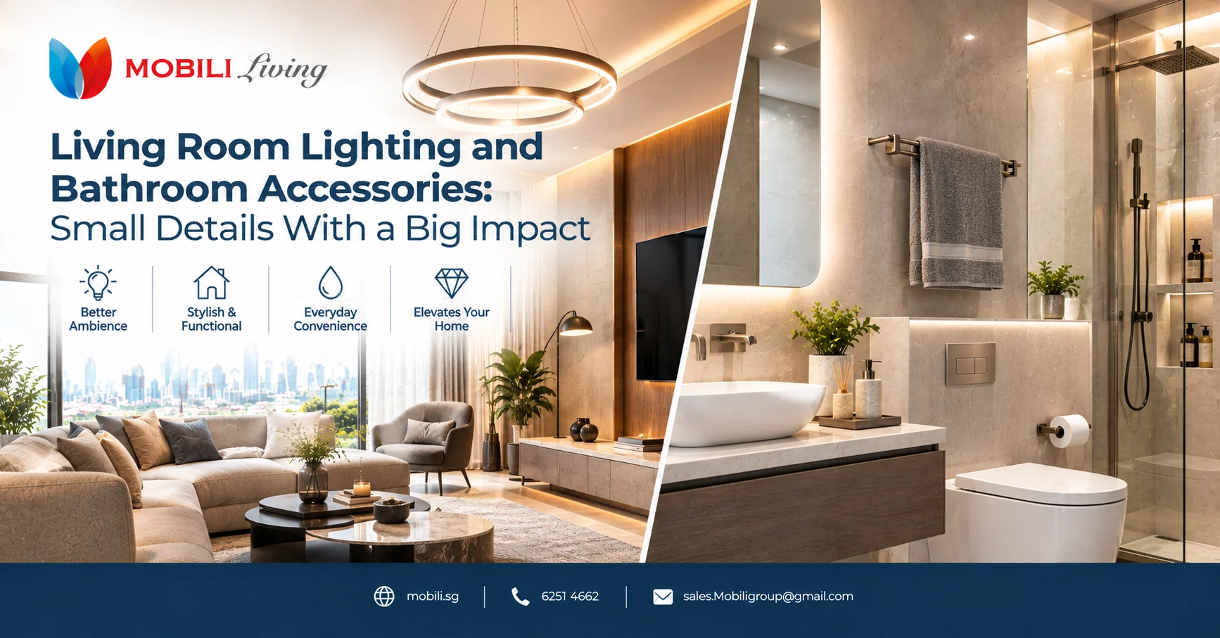 Living Room Lighting and Bathroom Accessories: Small Details With a Big Impact