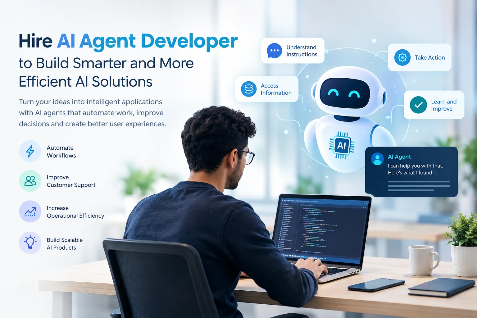 Hire AI Agent Developer to Build Smarter and More Efficient AI Solutions