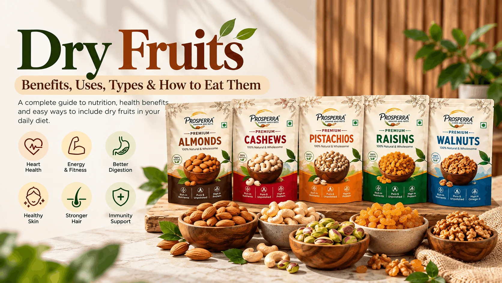Dry Fruits: Benefits, Uses, Types & How to Eat Them | Prosperra Foods